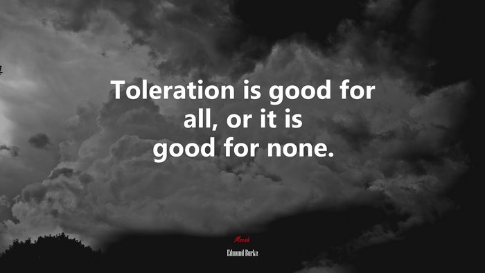 Toleration is good for all, or it is good for none. | Edmund Burke quote