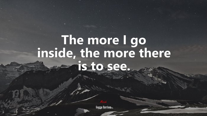 The more I go inside, the more there is to see. | George Harrison quote
