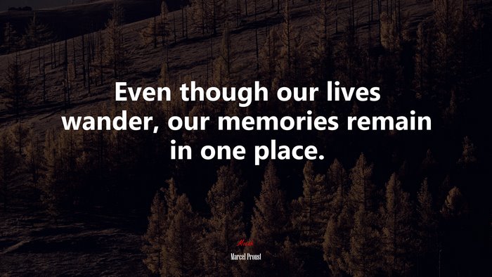 Even though our lives wander, our memories remain in one place. | Marcel Proust quote