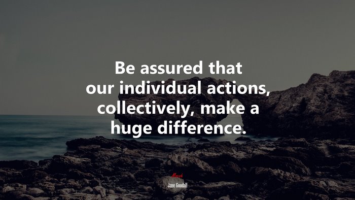 Be assured that our individual actions, collectively, make a huge difference. | Jane Goodall quote