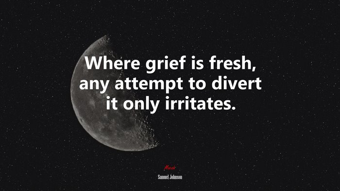 Where grief is fresh, any attempt to divert it only irritates. | Samuel Johnson quote