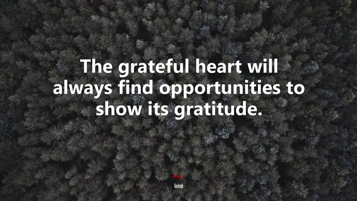 The grateful heart will always find opportunities to show its gratitude. | Aesop quote