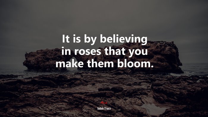 It is by believing in roses that you make them bloom. | Anatole France quote