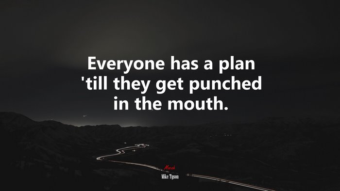 Everyone has a plan ’till they get punched in the mouth. | Mike Tyson quote