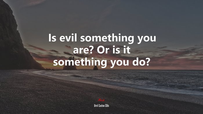 Is evil something you are? Or is it something you do? | Bret Easton Ellis quote