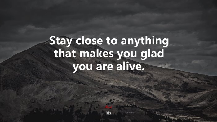 Stay close to anything that makes you glad you are alive. | Hafez quote