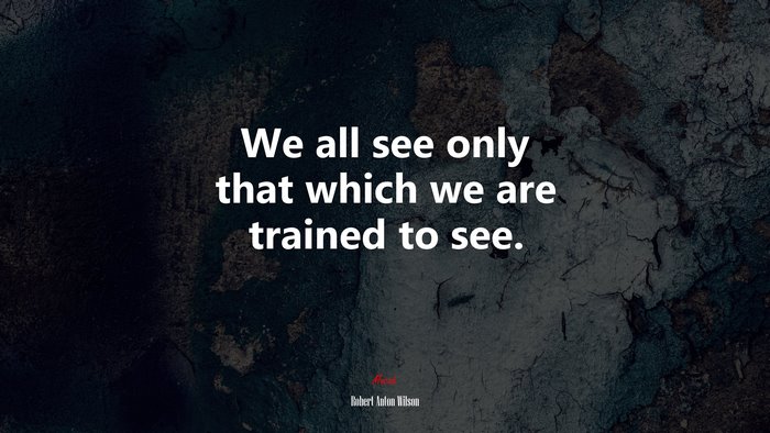 We all see only that which we are trained to see. | Robert Anton Wilson quote