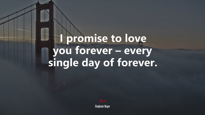I promise to love you forever – every single day of forever. | Stephenie Meyer quote