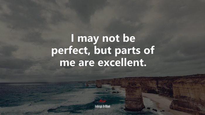I may not be perfect, but parts of me are excellent. | Ashleigh Brilliant quote