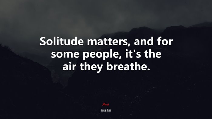 Solitude matters, and for some people, it’s the air they breathe. | Susan Cain quote