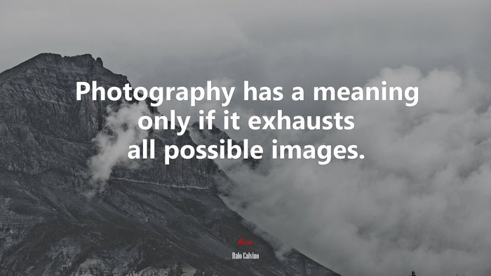 Photography has a meaning only if it exhausts all possible images. | Italo Calvino quote