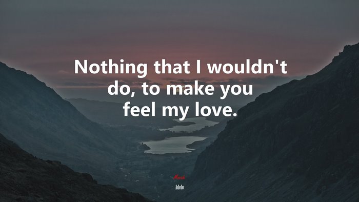 Nothing that I wouldn’t do, to make you feel my love. | Adele quote