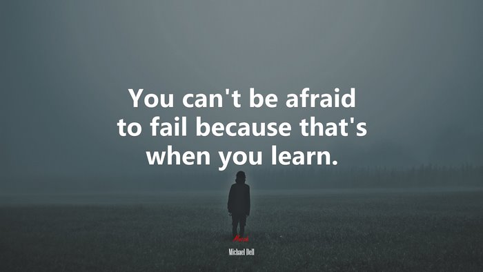 You can’t be afraid to fail because that’s when you learn. | Michael Dell quote