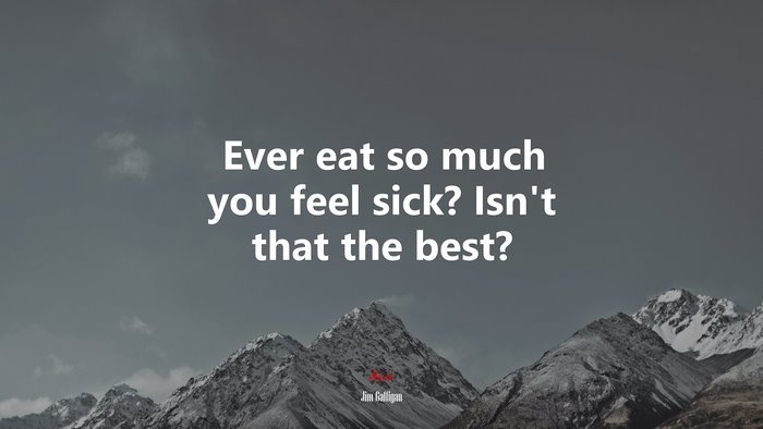 Ever eat so much you feel sick? Isn’t that the best? | Jim Gaffigan quote
