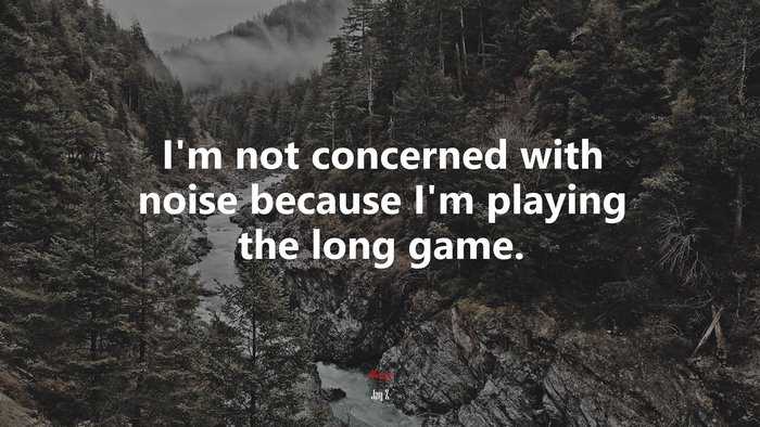 I’m not concerned with noise because I’m playing the long game. | Jay-Z quote