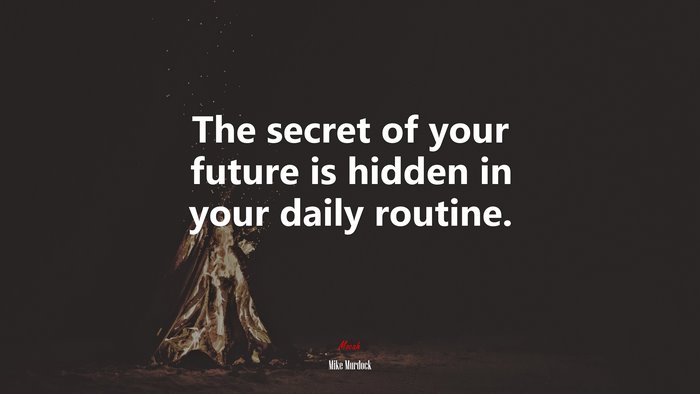 The secret of your future is hidden in your daily routine. | Mike Murdock quote