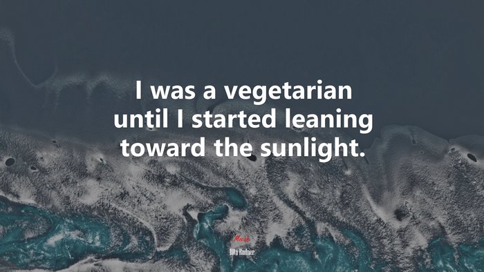 I was a vegetarian until I started leaning toward the sunlight. | Rita Rudner quote