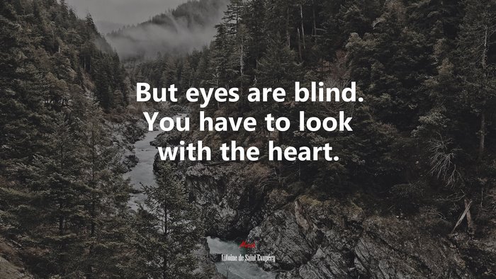 But eyes are blind. You have to look with the heart. | Antoine de Saint-Exupéry quote
