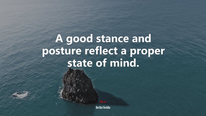 A good stance and posture reflect a proper state of mind. | Morihei Ueshiba quote