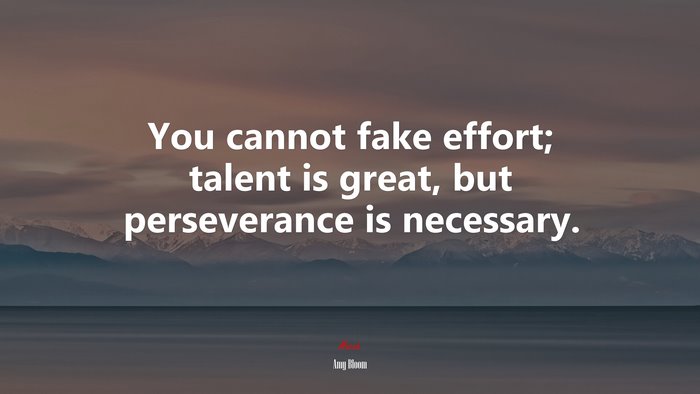 You cannot fake effort; talent is great, but perseverance is necessary. | Amy Bloom quote
