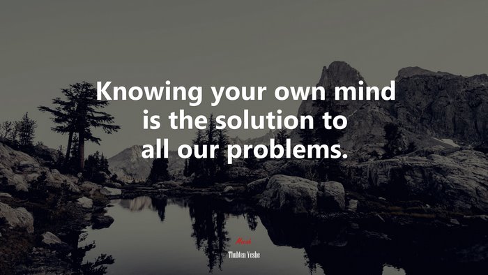 Knowing your own mind is the solution to all our problems. | Thubten Yeshe quote