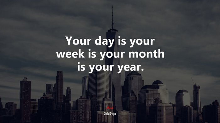 Your day is your week is your month is your year. | Chris Brogan quote