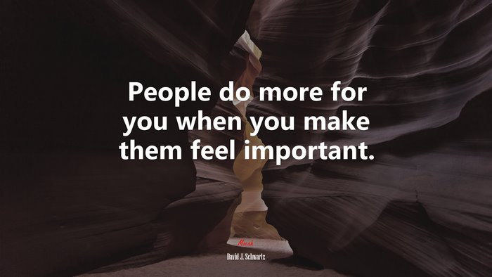 People do more for you when you make them feel important. | David J. Schwartz quote