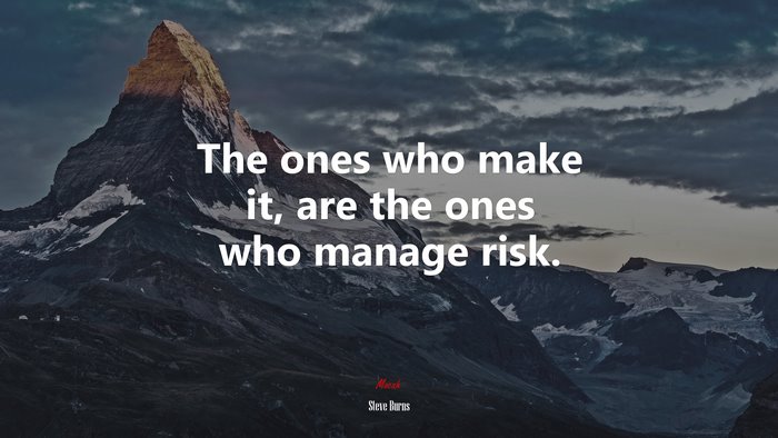 The ones who make it, are the ones who manage risk. | Steve Burns quote