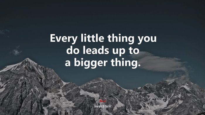 Every little thing you do leads up to a bigger thing. | Georges St-Pierre quote