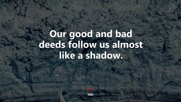 Our good and bad deeds follow us almost like a shadow. | Buddha quote