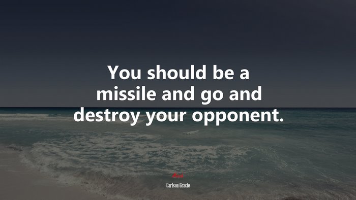You should be a missile and go and destroy your opponent. | Carlson Gracie quote
