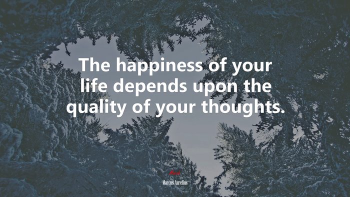 The happiness of your life depends upon the quality of your thoughts. | Marcus Aurelius quote
