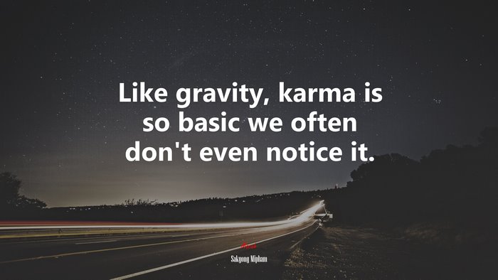 Like gravity, karma is so basic we often don’t even notice it. | Sakyong Mipham quote