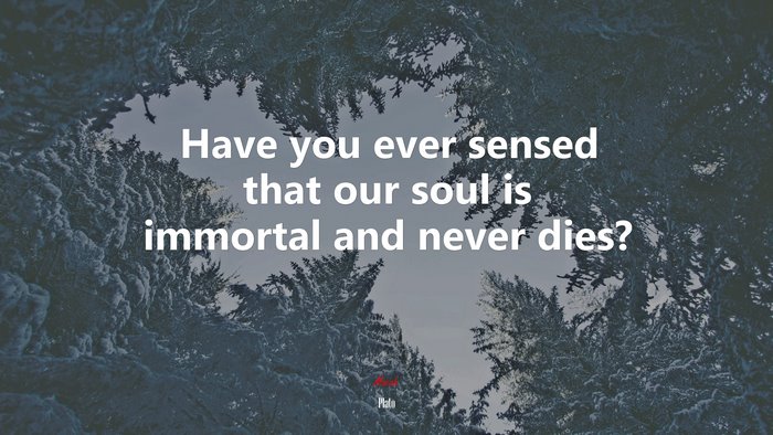 Have you ever sensed that our soul is immortal and never dies? | Plato quote