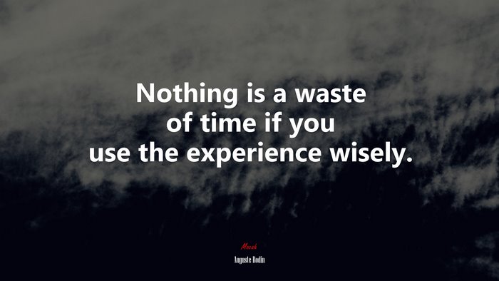Nothing is a waste of time if you use the experience wisely. | Auguste Rodin quote