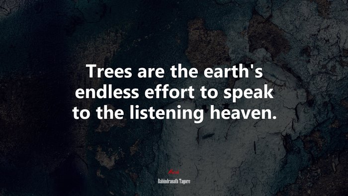 Trees are the earth’s endless effort to speak to the listening heaven. | Rabindranath Tagore quote