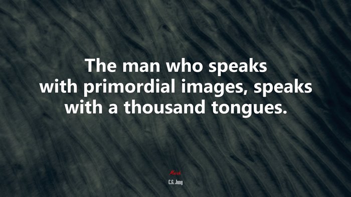 The man who speaks with primordial images, speaks with a thousand tongues. | C.G. Jung quote