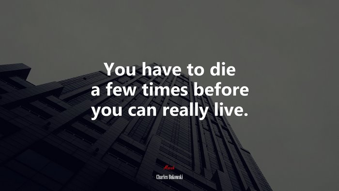 You have to die a few times before you can really live. | Charles Bukowski quote