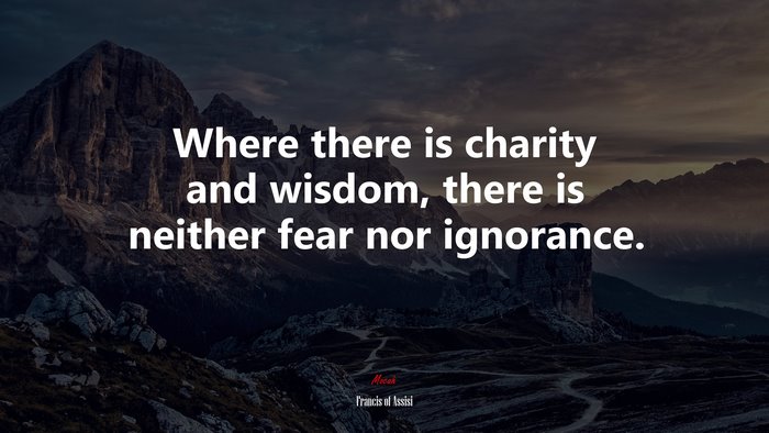 Where there is charity and wisdom, there is neither fear nor ignorance. | Francis of Assisi quote