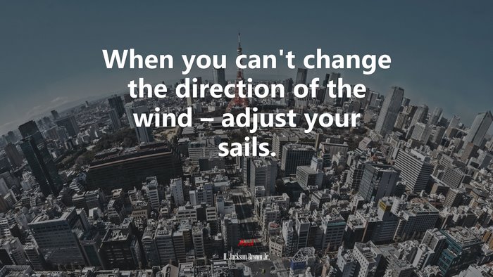 When you can’t change the direction of the wind – adjust your sails. | H. Jackson Brown Jr. quote