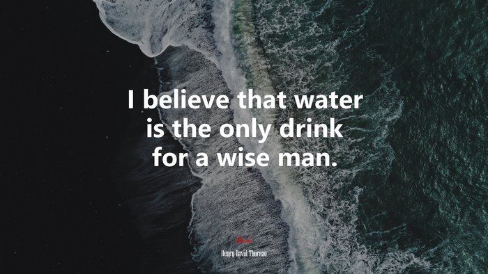 I believe that water is the only drink for a wise man. | Henry David Thoreau quote