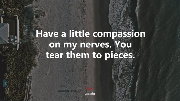 Have a little compassion on my nerves. You tear them to pieces. | Jane Austen quote