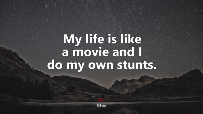 My life is like a movie and I do my own stunts. | Lil Wayne quote