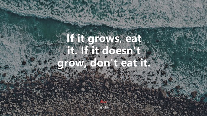 If it grows, eat it. If it doesn’t grow, don’t eat it. | Louise Hay quote
