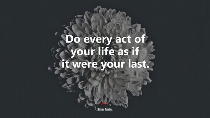 Do every act of your life as if it were your last. | Marcus Aurelius quote