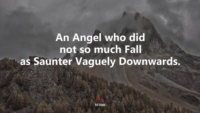 An Angel who did not so much Fall as Saunter Vaguely Downwards. | Neil Gaiman quote
