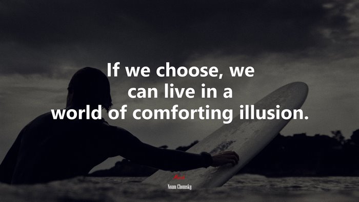 If we choose, we can live in a world of comforting illusion. | Noam Chomsky quote