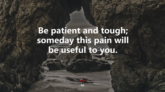 Be patient and tough; someday this pain will be useful to you. | Ovid quote