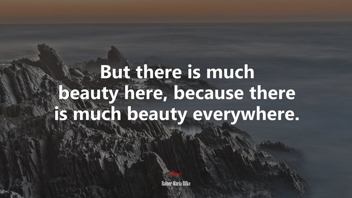 But there is much beauty here, because there is much beauty everywhere. | Rainer Maria Rilke quote