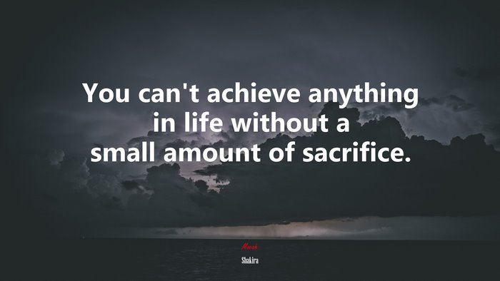 You can’t achieve anything in life without a small amount of sacrifice. | Shakira quote